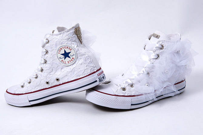 Converse All-Star Wedding TULLE ROSES | Lillylab scarpe personalizzate
