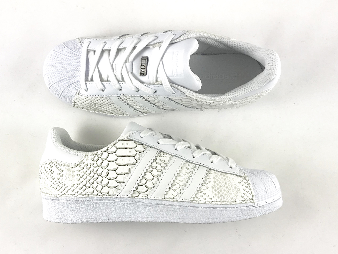 Adidas Total White Reptile Lillylab Scarpe Personalizzate 7742