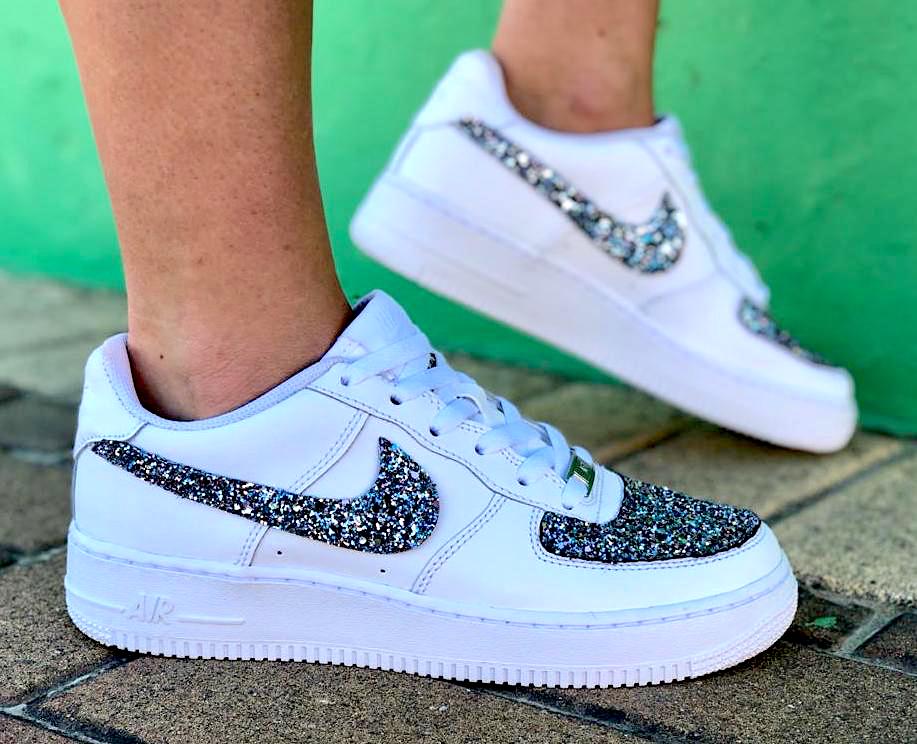 Nike Air Force One Custom Glitter Multicolor | LillyLab Scarpe  Personalizzate