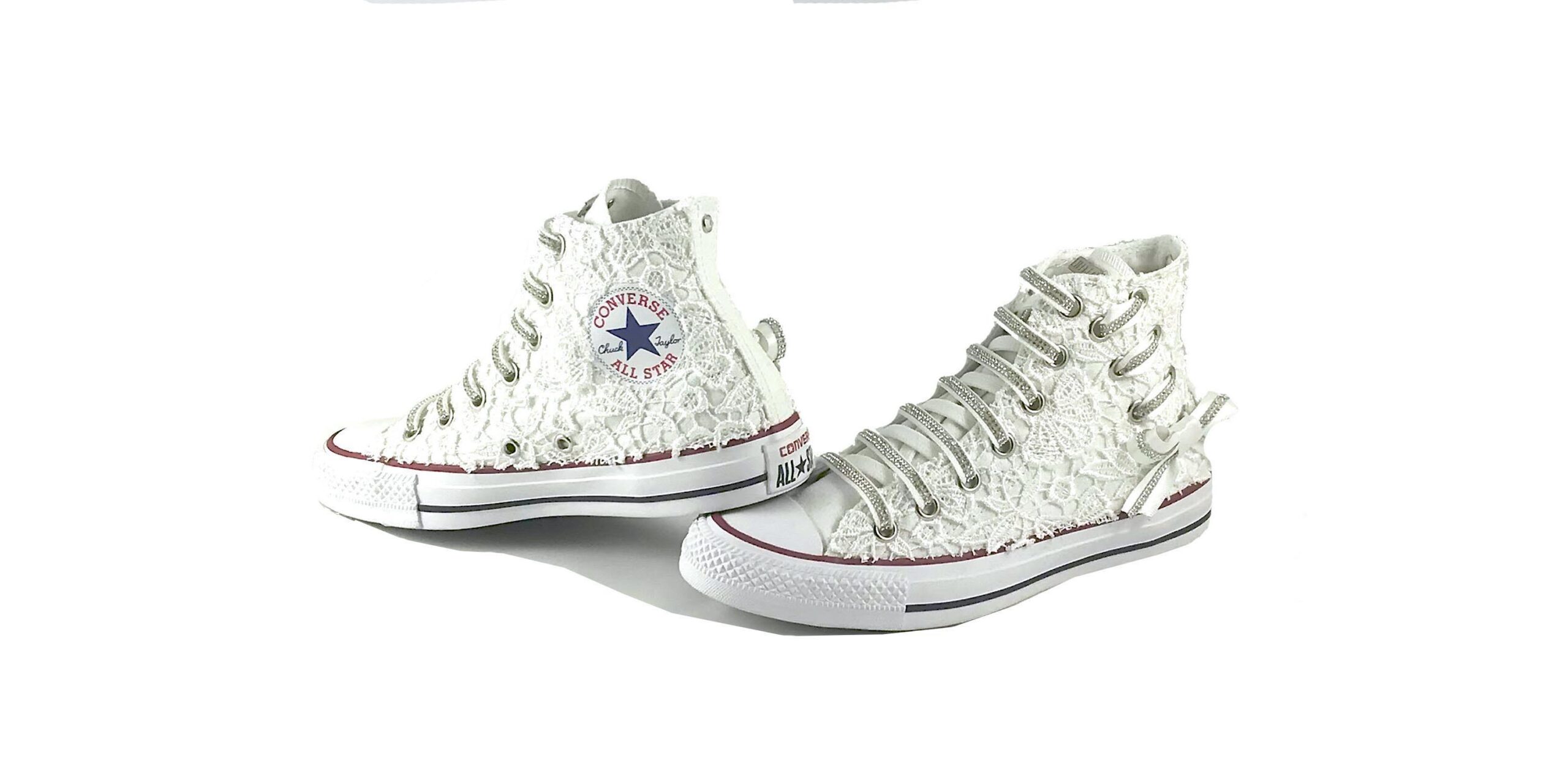 Converse All Star Custom Fiocco Bianco Lillylab Scarpe Personalizzate