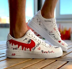 Nike Air Force One Custom Dipinte A mano Tattoo | Lillylab Scarpe  Personalizzate