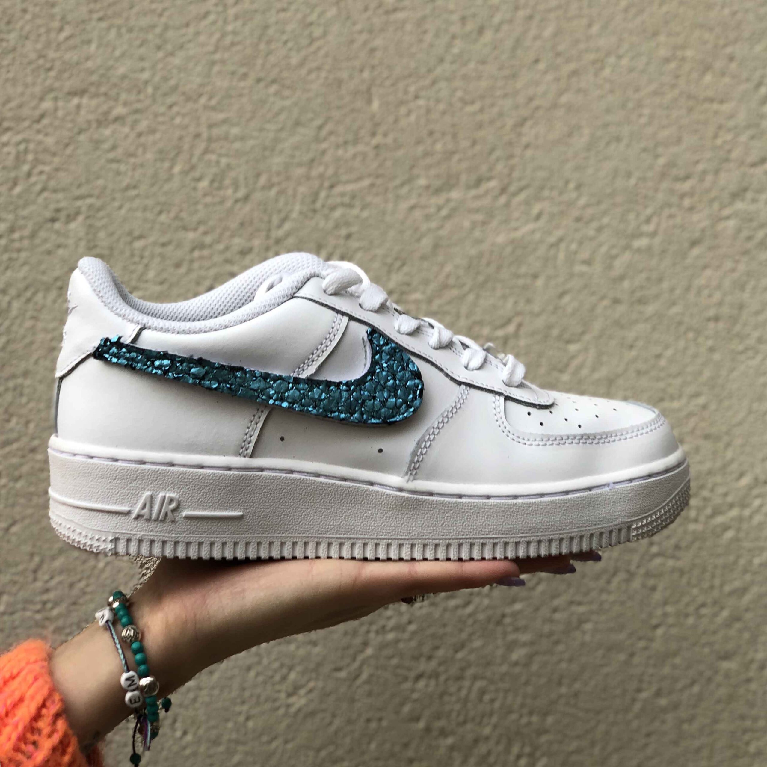 Nike Air Force One Custom Squamato Acqua Marina