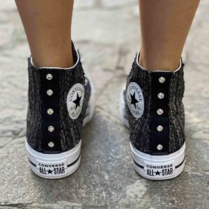 Converse All Star Custom Platform Tessuto Argento LLab scarpe custom