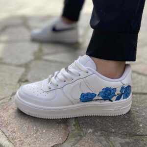 Delicate Blue Rose Design Nike Air Force 1