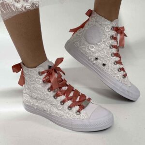 Converse on sale pizzo bianche