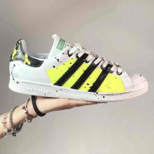 Adidas Stan Smith custom Dirty Fluo Giallo LLab scarpe personalizzate