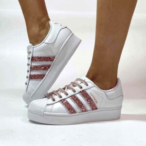 Adidas superstar white and rose best sale